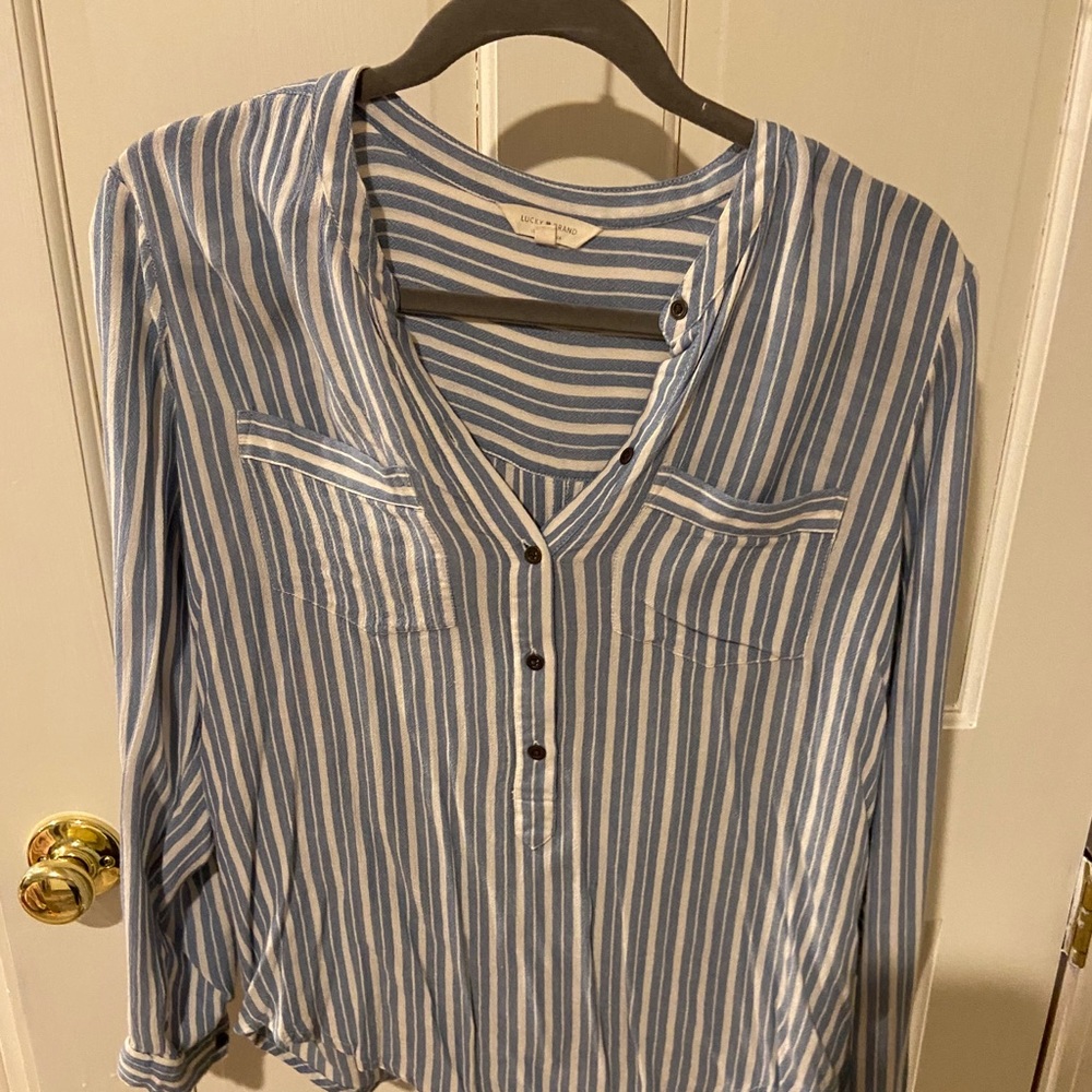 Lucky Brand blue and white button down
